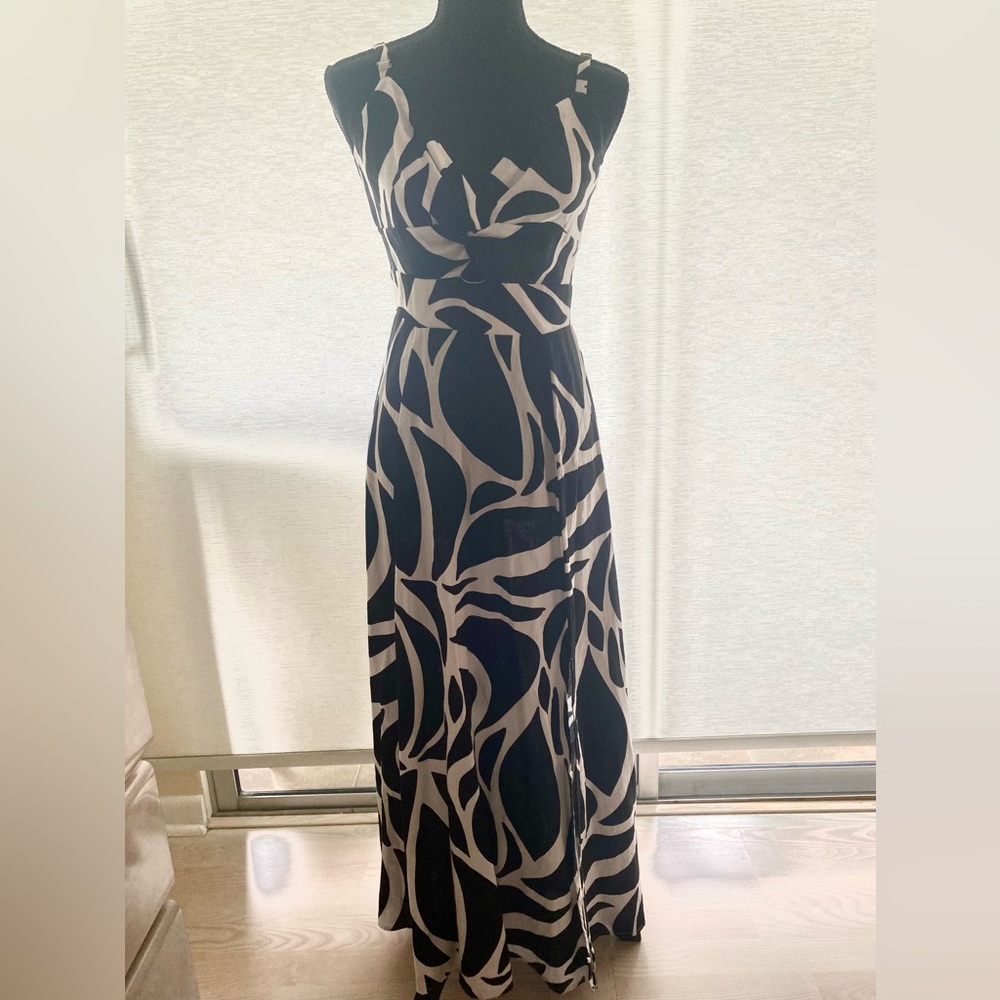 1. State Black and White Patterned Maxi Dress
